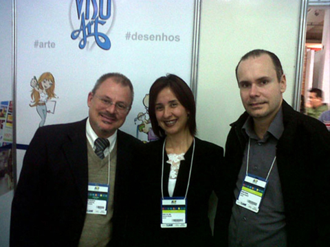 Wagner Lopes D Almeida (representante Visuart EUA / Global Franchise Miami), Gisele de Lima e Magno Brasil